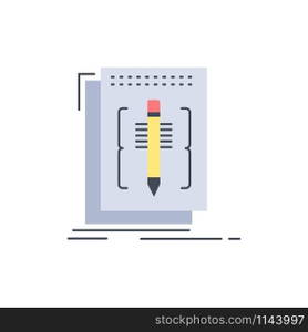 Code, edit, editor, language, program Flat Color Icon Vector