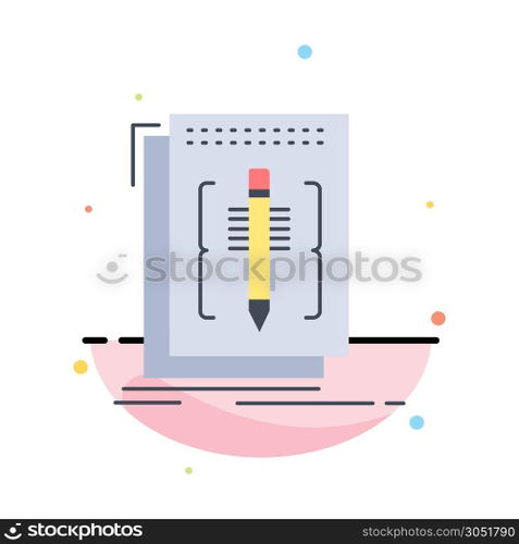 Code, edit, editor, language, program Flat Color Icon Vector