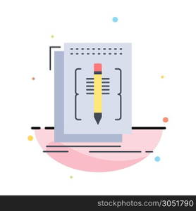 Code, edit, editor, language, program Flat Color Icon Vector