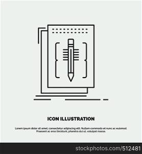 Code, edit, editor, language, program Icon. Line vector gray symbol for UI and UX, website or mobile application. Vector EPS10 Abstract Template background