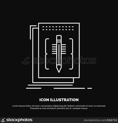 Code, edit, editor, language, program Icon. Line vector symbol for UI and UX, website or mobile application. Vector EPS10 Abstract Template background