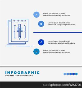 Code, edit, editor, language, program Infographics Template for Website and Presentation. Line Blue icon infographic style vector illustration. Vector EPS10 Abstract Template background