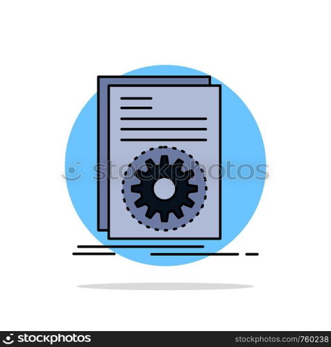 Code, executable, file, running, script Flat Color Icon Vector