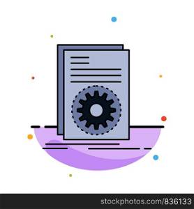 Code, executable, file, running, script Flat Color Icon Vector