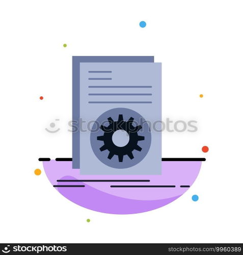 Code, executable, file, running, script Flat Color Icon Vector