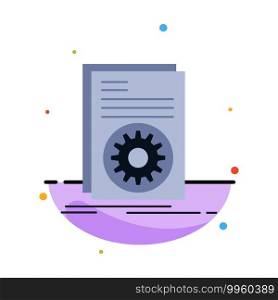 Code, executable, file, running, script Flat Color Icon Vector
