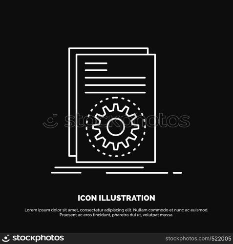 Code, executable, file, running, script Icon. Line vector symbol for UI and UX, website or mobile application. Vector EPS10 Abstract Template background