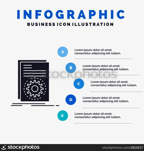 Code, executable, file, running, script Infographics Template for Website and Presentation. GLyph Gray icon with Blue infographic style vector illustration.. Vector EPS10 Abstract Template background