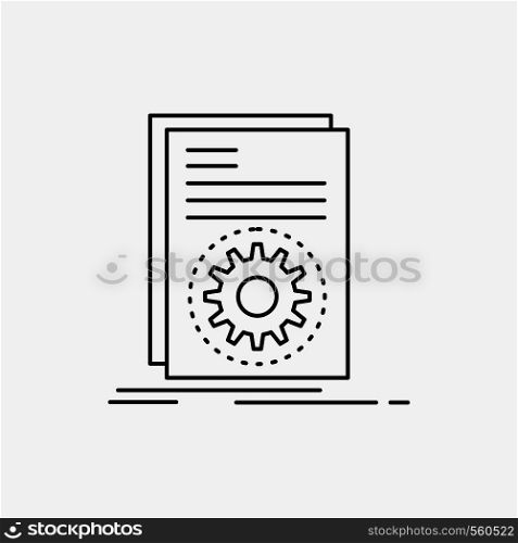 Code, executable, file, running, script Line Icon. Vector isolated illustration. Vector EPS10 Abstract Template background