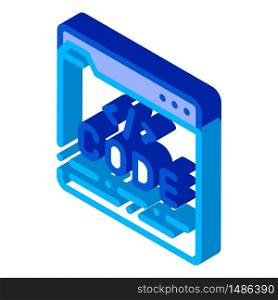 Code File Computer System vector isometric sign. color isolated symbol illustration. Code File Computer System Vector Thin Line Icon
