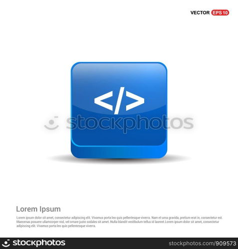 code icon - 3d Blue Button.