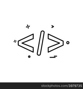 Code icon design vector