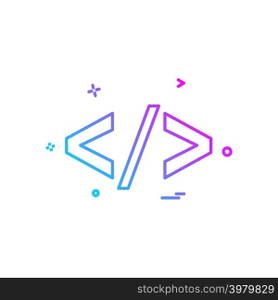 Code icon design vector