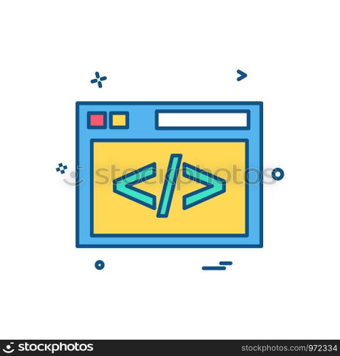 Code icon design vector