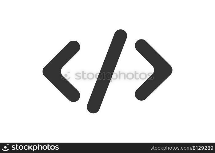 Code icon. Web site data illustration symbol. Sign programining software vector.