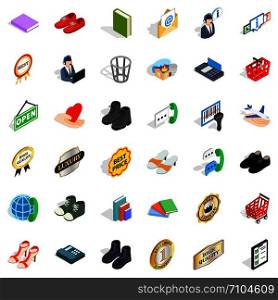 Code icons set. Isometric style of 36 code vector icons for web isolated on white background. Code icons set, isometric style