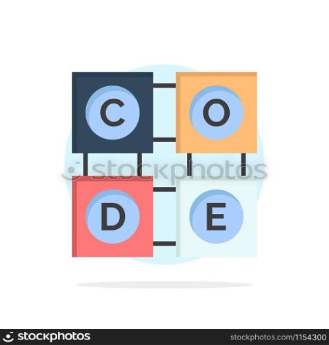 Code, Learning, Code Learning, Education Abstract Circle Background Flat color Icon