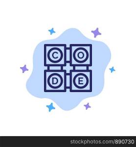 Code, Learning, Code Learning, Education Blue Icon on Abstract Cloud Background