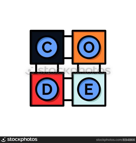 Code, Learning, Code Learning, Education Flat Color Icon. Vector icon banner Template
