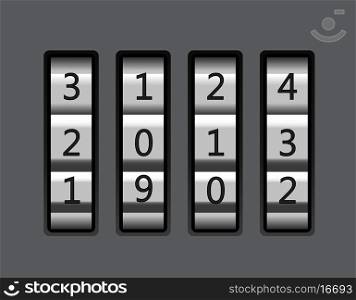 Code lock with number 2013 vector illustration