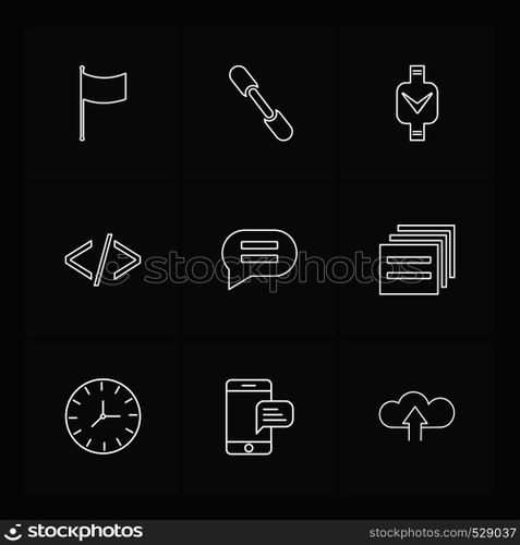 code , message , watch , seo , technology , internet , flags , computer , icon, vector, design, flat, collection, style, creative, icons , ui , user interface , cart , shopping , online ,