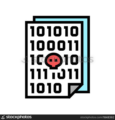 code of security software system color icon vector. code of security software system sign. isolated symbol illustration. code of security software system color icon vector illustration