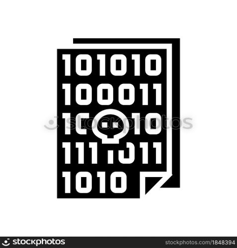 code of security software system glyph icon vector. code of security software system sign. isolated contour symbol black illustration. code of security software system glyph icon vector illustration