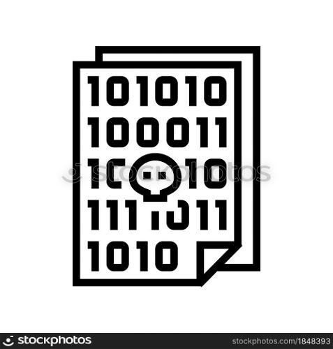 code of security software system line icon vector. code of security software system sign. isolated contour symbol black illustration. code of security software system line icon vector illustration