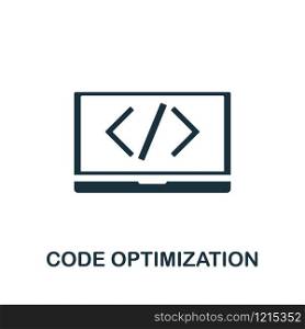 Code Optimization icon vector illustration. Creative sign from seo and development icons collection. Filled flat Code Optimization icon for computer and mobile. Symbol, logo vector graphics.. Code Optimization vector icon symbol. Creative sign from seo and development icons collection. Filled flat Code Optimization icon for computer and mobile