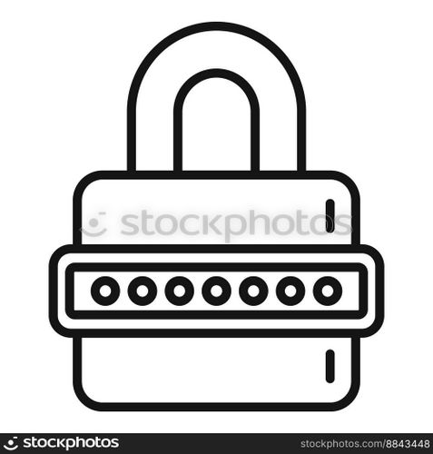 Code padlock icon outline vector. Cipher data. Lock security. Code padlock icon outline vector. Cipher data