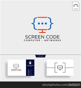 code programming monitor simple logo template vector illustration icon element isolated - vector. code programming monitor simple logo template vector illustration