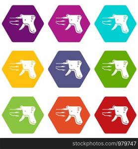 Code reader icons 9 set coloful isolated on white for web. Code reader icons set 9 vector