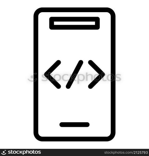 Code smartphone icon outline vector. Cms development. Computer page. Code smartphone icon outline vector. Cms development