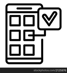 Code step phone icon outline vector. Login verify. Secure certificate. Code step phone icon outline vector. Login verify