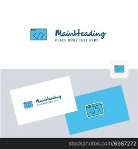 Code vector logotype with business card template. Elegant corporate identity. - Vector