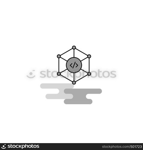 Code Web Icon. Flat Line Filled Gray Icon Vector