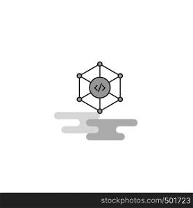 Code Web Icon. Flat Line Filled Gray Icon Vector
