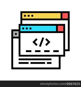 code windows color icon vector. code windows sign. isolated symbol illustration. code windows color icon vector illustration