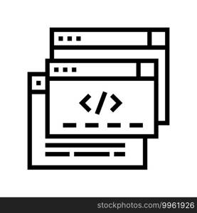 code windows line icon vector. code windows sign. isolated contour symbol black illustration. code windows line icon vector illustration