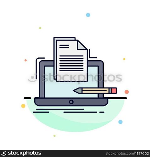 Coder, coding, computer, list, paper Flat Color Icon Vector