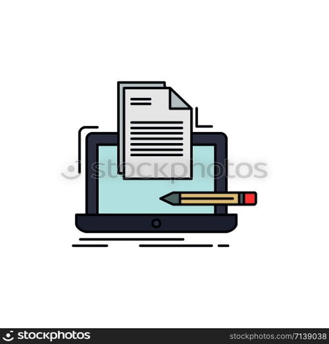 Coder, coding, computer, list, paper Flat Color Icon Vector