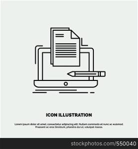 Coder, coding, computer, list, paper Icon. Line vector gray symbol for UI and UX, website or mobile application. Vector EPS10 Abstract Template background