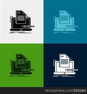 Coder, coding, computer, list, paper Icon Over Various Background. glyph style design, designed for web and app. Eps 10 vector illustration. Vector EPS10 Abstract Template background