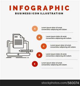 Coder, coding, computer, list, paper Infographics Template for Website and Presentation. Line Gray icon with Orange infographic style vector illustration. Vector EPS10 Abstract Template background