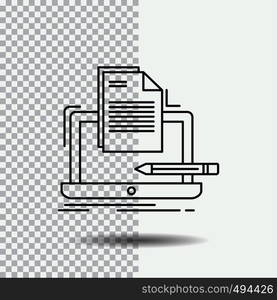 Coder, coding, computer, list, paper Line Icon on Transparent Background. Black Icon Vector Illustration. Vector EPS10 Abstract Template background