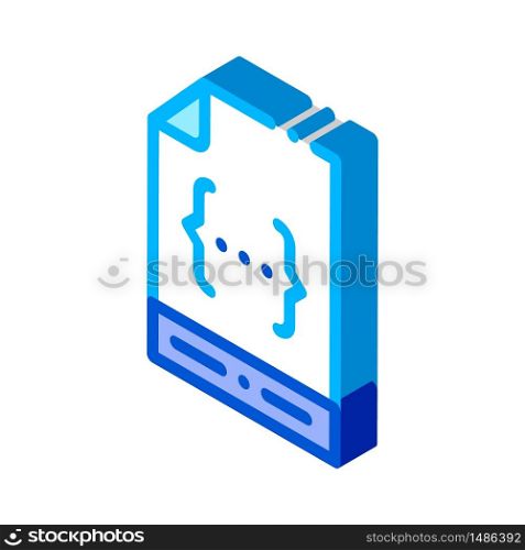Coding File Document System vector isometric sign. color isolated symbol illustration. Coding File Document System Vector Thin Line Icon