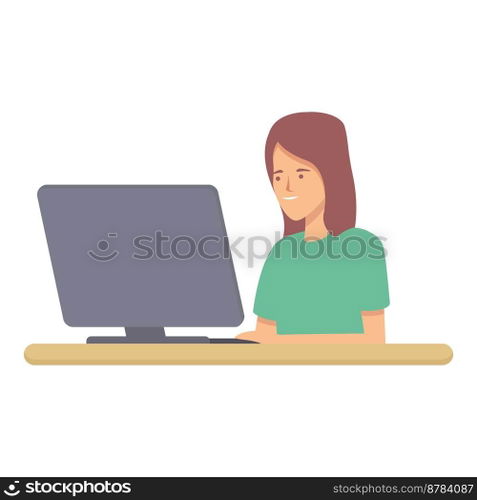 Coding icon cartoon vector. Computer education. Kid code. Coding icon cartoon vector. Computer education