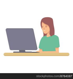 Coding icon cartoon vector. Computer education. Kid code. Coding icon cartoon vector. Computer education