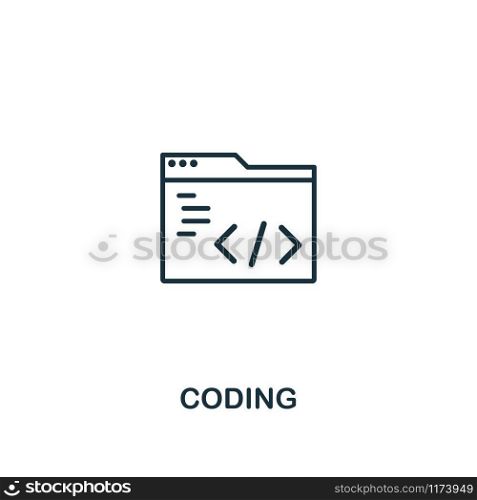 Coding icon. Premium style design from design ui and ux collection. Pixel perfect coding icon for web design, apps, software, printing usage.. Coding icon. Premium style design from design ui and ux icon collection. Pixel perfect Coding icon for web design, apps, software, print usage