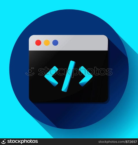 Coding icon vector flat program code icon app.. Coding icon vector flat program app